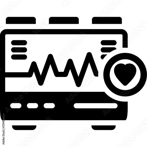 Cardiology Machine Glyph Icon