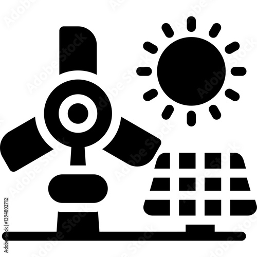 Renewable Energy Glyph Icon
