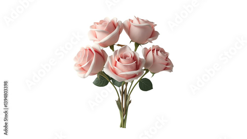 A delicate blush pink rose bouquet, ideal for romantic or floral-themed projects.