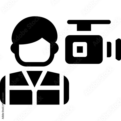 Camera Crew Glyph Icon