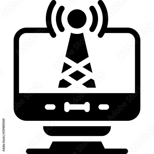 Tv Wifi Glyph Icon