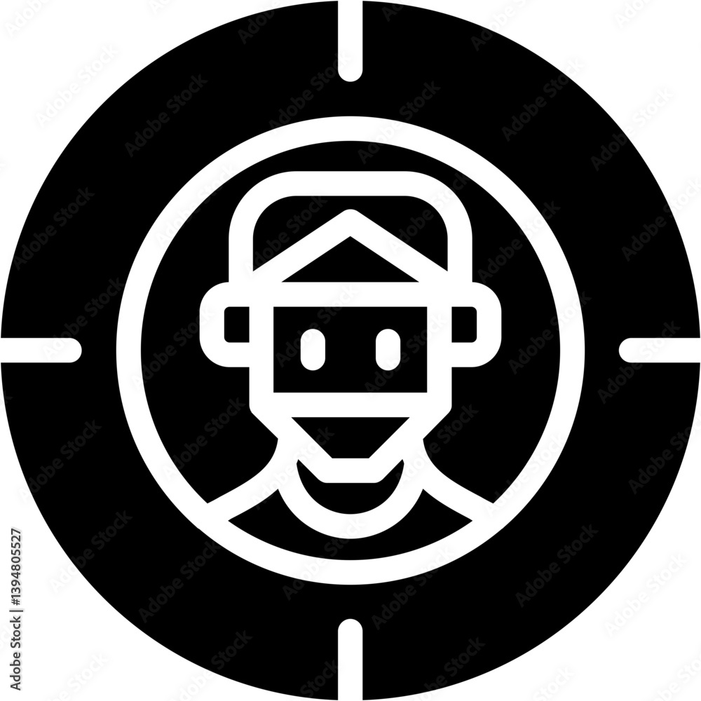 Behavioral Targeting Glyph Icon