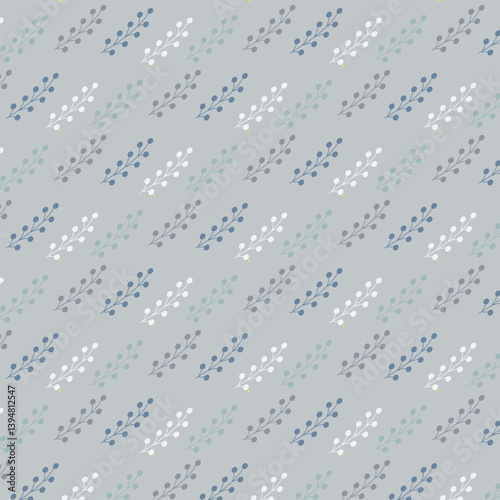 Minimal Leaf Pattern Seamless Background – Soft Blue Botanical Design