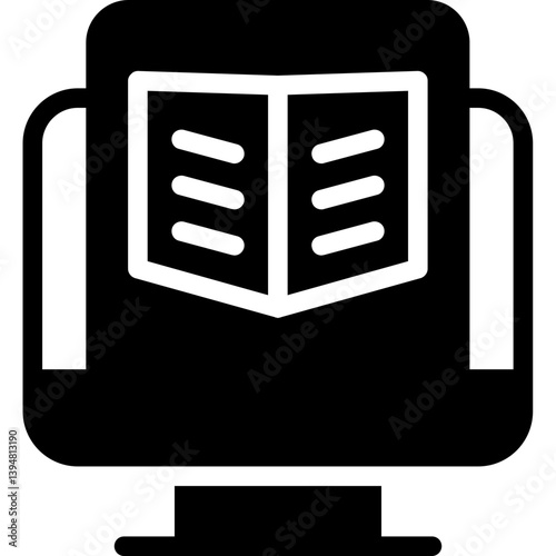 Digital Storybook Glyph Icon
