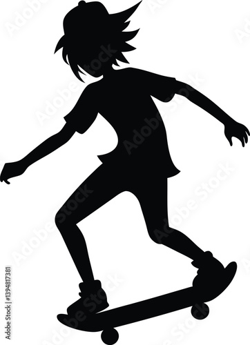 silhouette of Teen on a skateboard