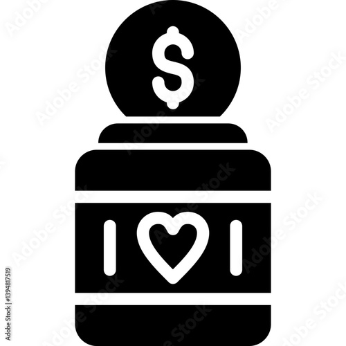 Donation Box Glyph Icon