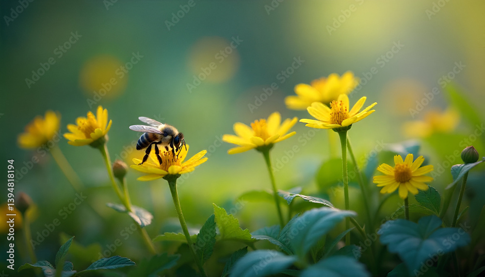 bee on flower bee on flower