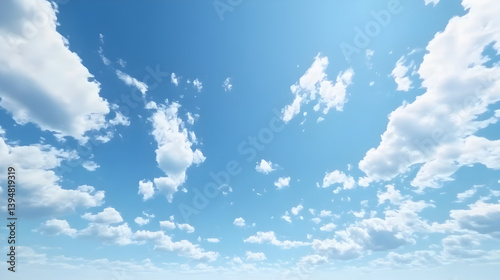 blue sky with a few soft white clouds, creating a peaceful and expansive atmosphere 