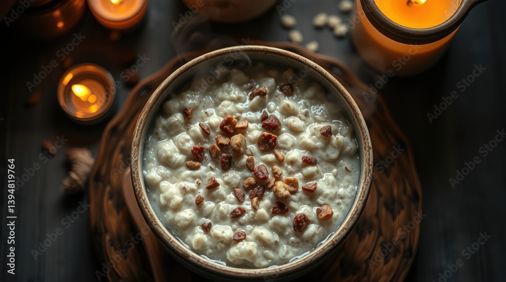 bowl of hot oatmeal with berries and nuts bowl of hot oatmeal with berries and nuts