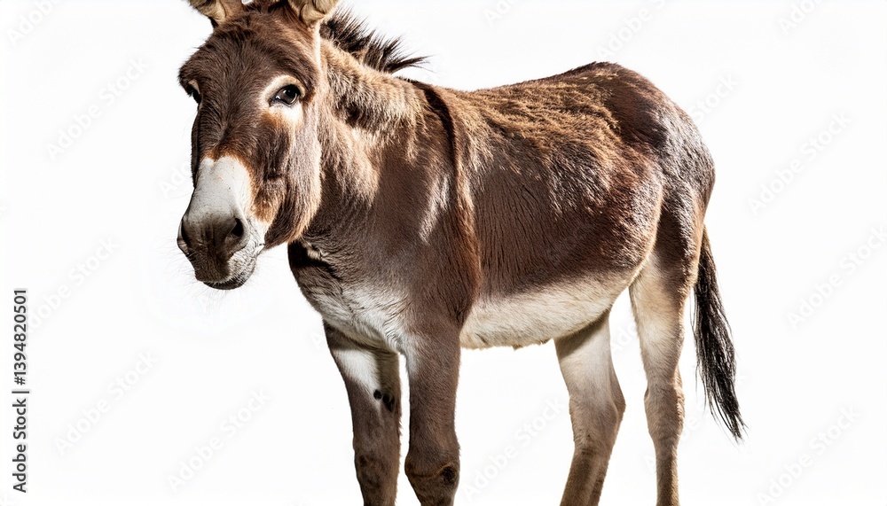 Naklejka premium donkey isolated on white background