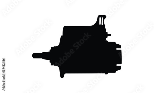 Engine starter motor icon silhouette, Vector Illustration of an Engine Starter Motor Silhouette  