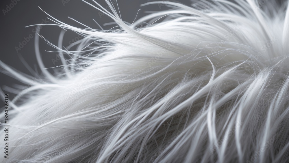 Fototapeta premium Close-Up of White Goat Hair in Macro