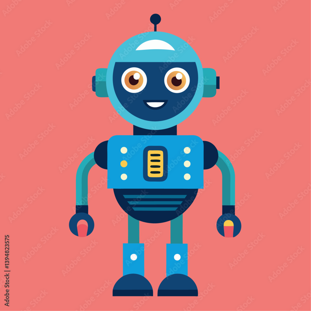Fototapeta premium funny cartoon robot vector.