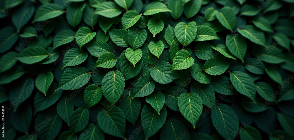 Obraz premium A close up view of a large group of green leaves.