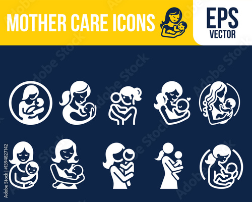 Print Mother Care Icons In Fill Vector EPS Mother And Child Together.eps birth, happiness, daughter, cute, fitness woman, icons, character, sister, medical, son, father, mother's day, pregnancy, strok