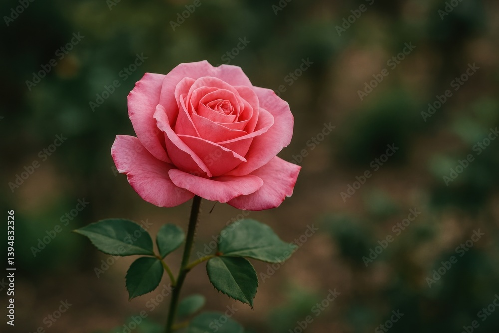 Elegant pink rose bloom outdoors. Elegant pink rose bloom outdoors.