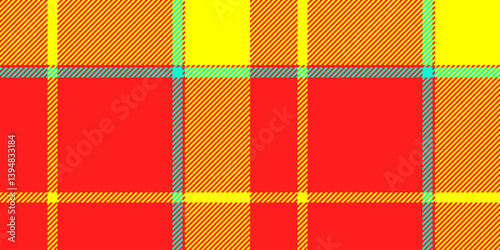 Vibrant red and yellow plaid pattern.  Perfect for textile design, fashion, and website backgrounds.  This bold, energetic image evokes feelings of warmth and happiness.