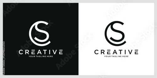 Luxury CS or SC Initial Monogram Text Letter Logo Design