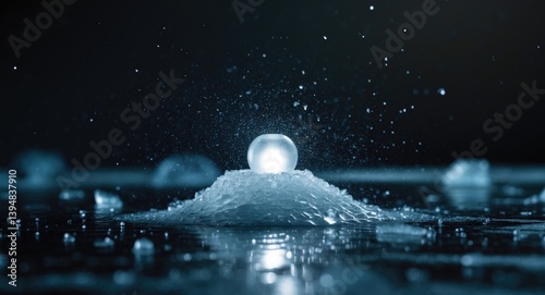Chilled scenery. Mystical occasions. Stunning unoccupied ice scenery. Ice against black. Sports