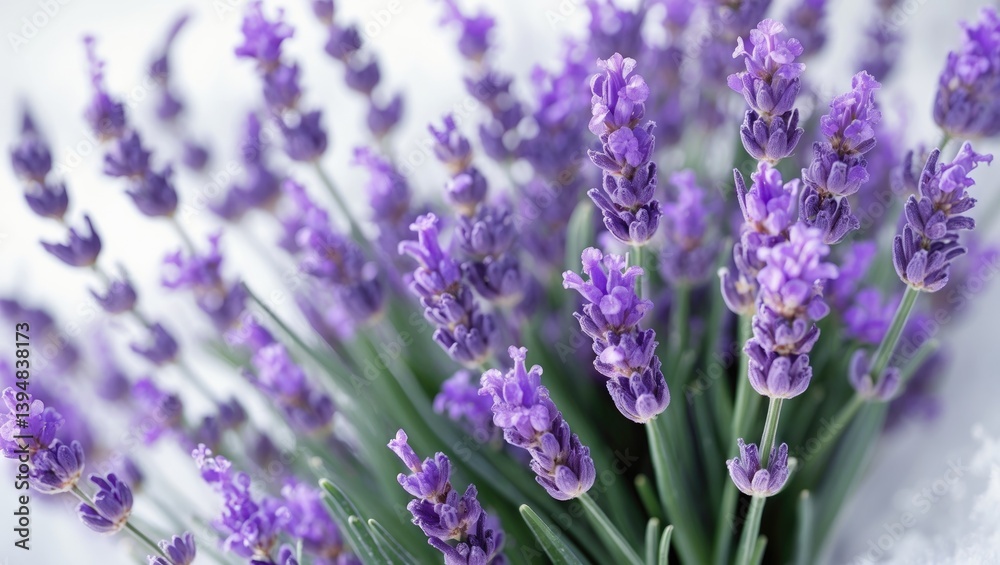 Obraz premium White background featuring isolated lavender flowers