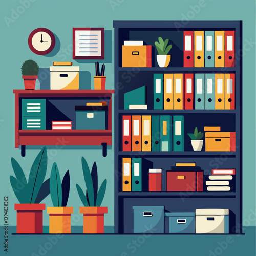 File folders used in the office are designed with artificial intelligence