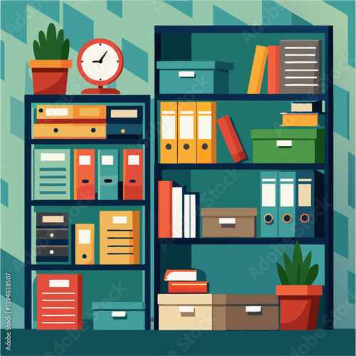 File folders used in the office are designed with artificial intelligence