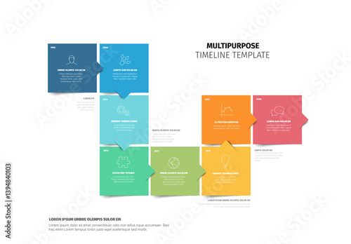 Obraz na płótnie Colorful Multipurpose Timeline Template Design made from square blocks w salonie