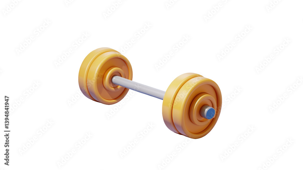 A golden dumbbell, symbolizing fitness and strength for health-related designs.