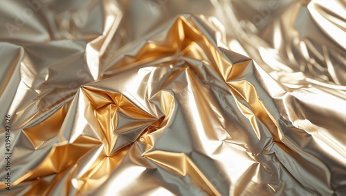 Textured Gold Aluminum Foil Paper as Background