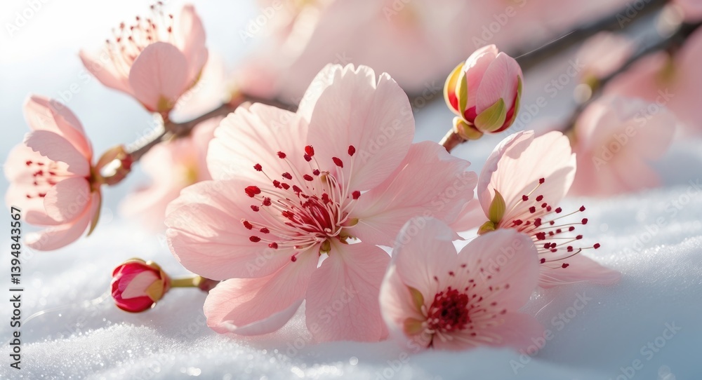 Cherry blossoms in pink with available space