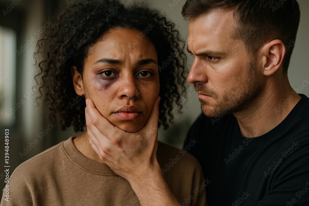 Fototapeta premium Domestic violence awareness image.