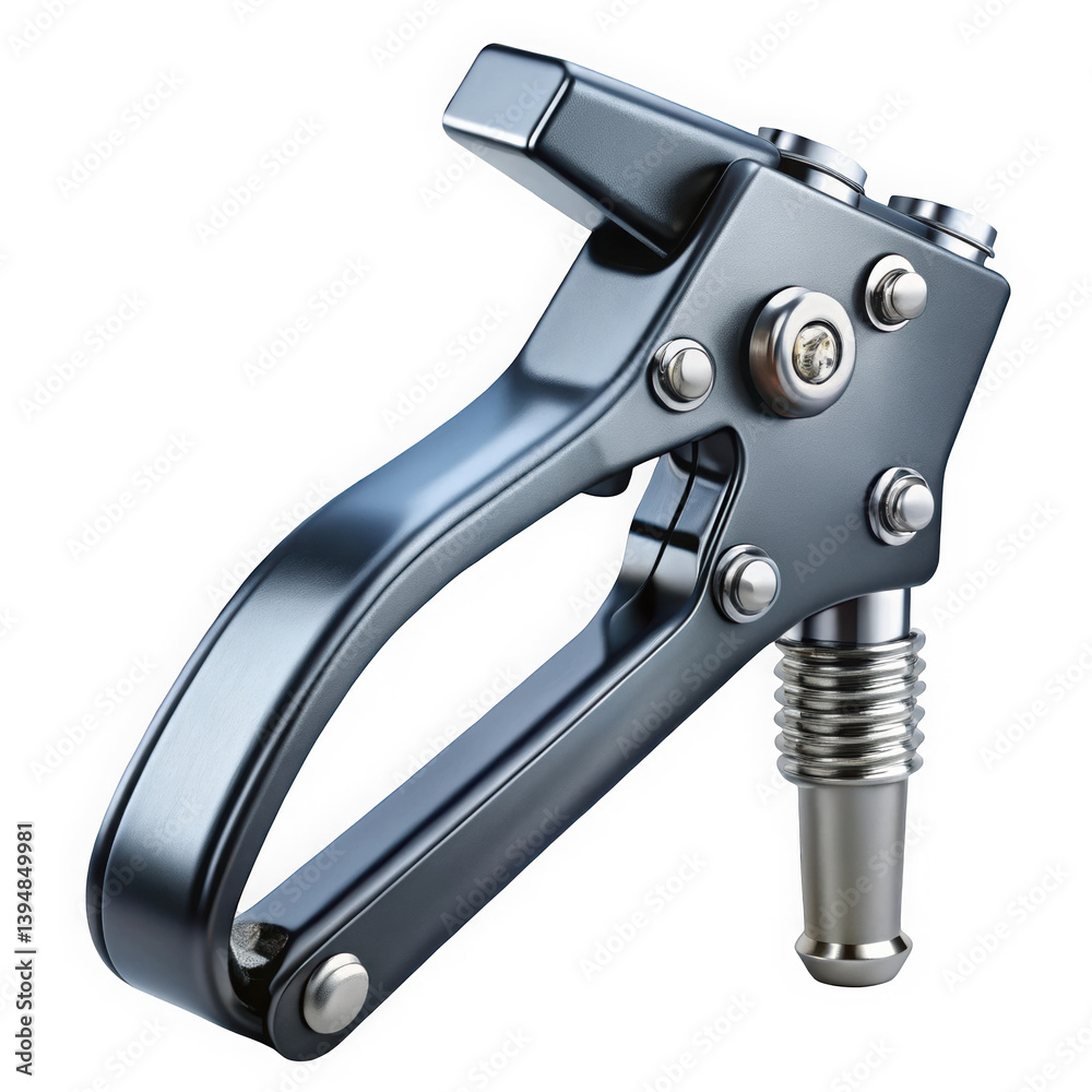 A sleek, detailed close-up of a professional-grade air pressure gun, showcasing its polished metal finish and ergonomic design, ideal for various industrial applications. A sleek, detailed close-up of a professional-grade air pressure gun, showcasing its polished metal finish and ergonomic design, ideal for various industrial applications.