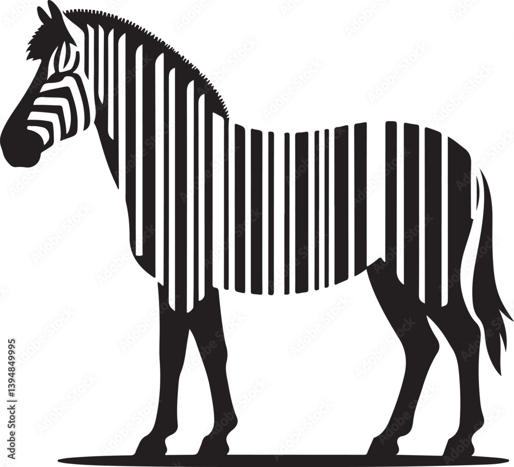 Obraz premium Zebra Barcode Style Logo Vector