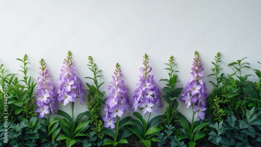 Naklejka premium Isolated line foliage and flowers on a white background