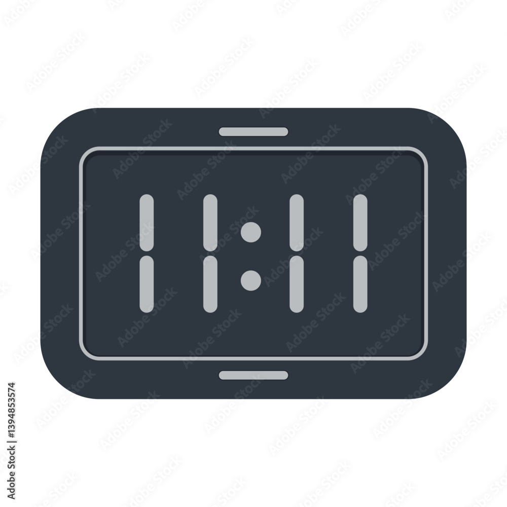 Modern Flat Design of Digital Clock Display Isolated on White Background Modern Flat Design of Digital Clock Display Isolated on White Background