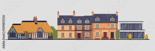 Vector home icon set with traditional and contemporary styles – Ideal for housing development, real estate branding, or architectural layout tools