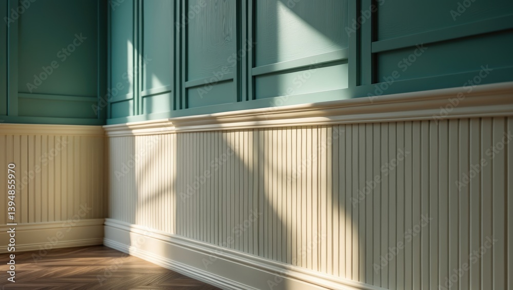 Obraz premium Close-up view of retro wooden wall panel background