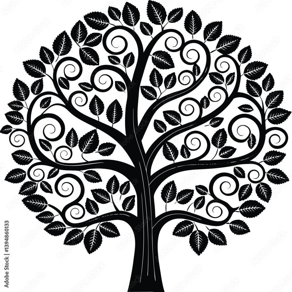 Obraz premium “Tree Silhouettes: Nature’s Shadows in Minimalist Beauty”