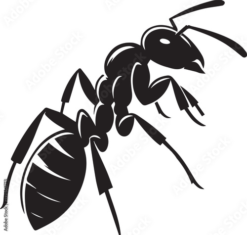 Carpenter Ant Vector | Black Ant Silhouette Clipart Illustration