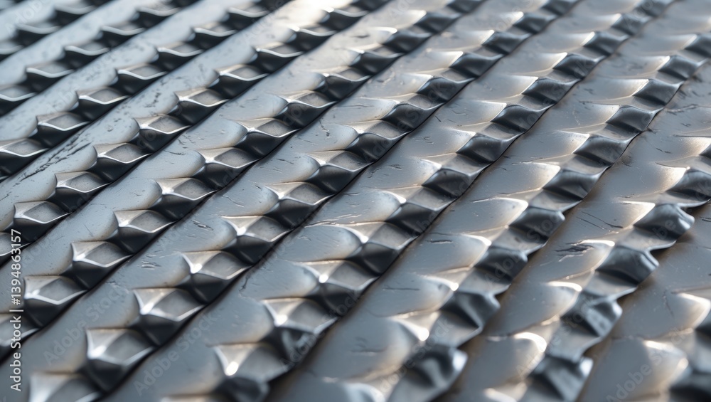 Fototapeta premium Industrial background featuring diamond checker plate metal texture