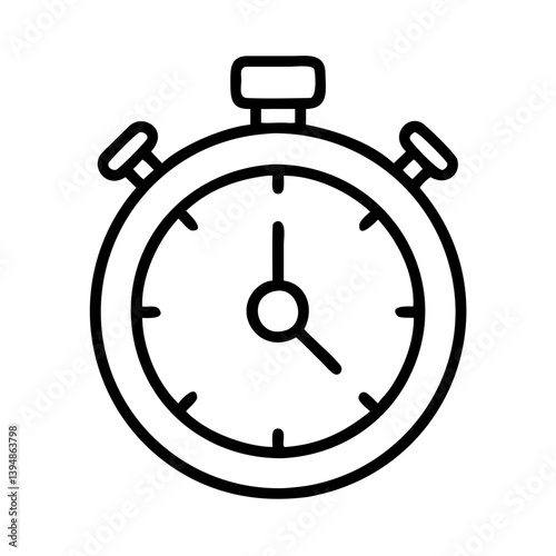 Stopwatch timer icon vector illustration for time management and productivity tracking and measurement