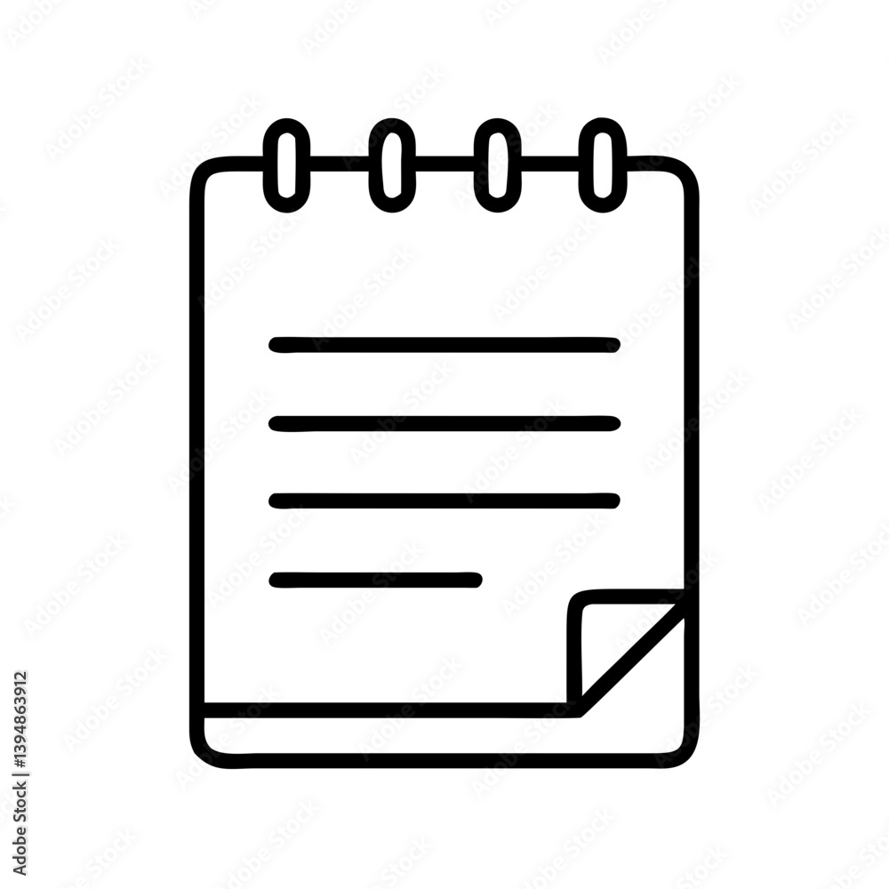Note paper list notepad memo pad reminder schedule task to do list writing document outline vector icon Note paper list notepad memo pad reminder schedule task to do list writing document outline vector icon