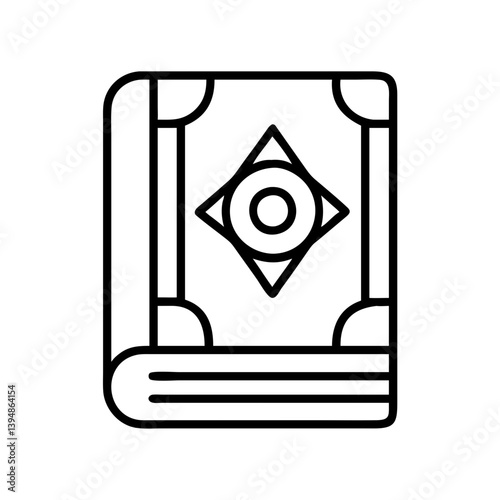 Illustrated spellbook icon vector graphic design for fantasy rpg game asset and magic book illustration