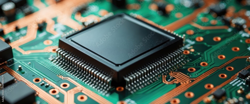 Obraz premium Macro shot of a microchip
