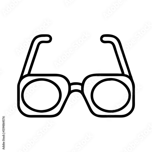 Outline glasses vector illustration for vision correction and eye protection accessory and fashion eyewear
