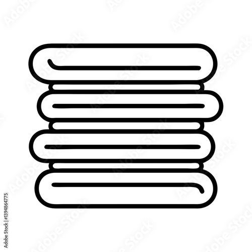 Stack of folded towels vector illustration for bathroom linen laundry and spa concept design element vector