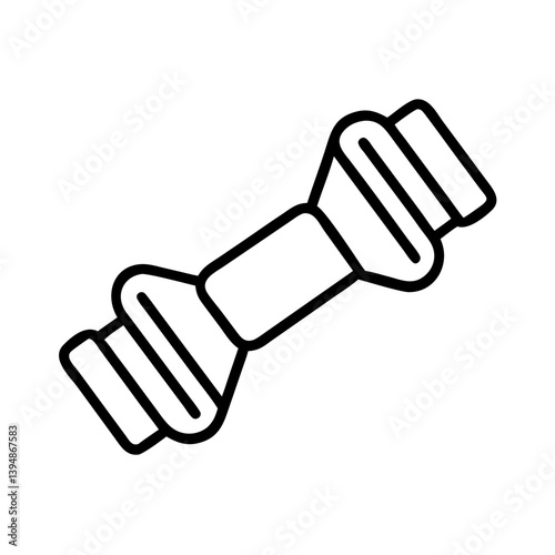 Outline icon of a dog bone chew toy for pets and animals vector illustration for design and graphics