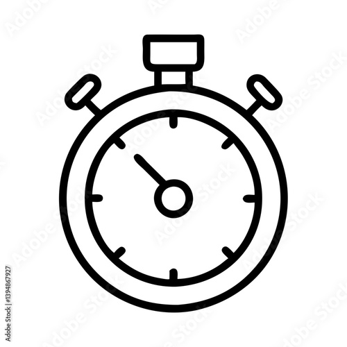 Stopwatch timer icon vector illustration for time management and productivity tracking and measurement tool