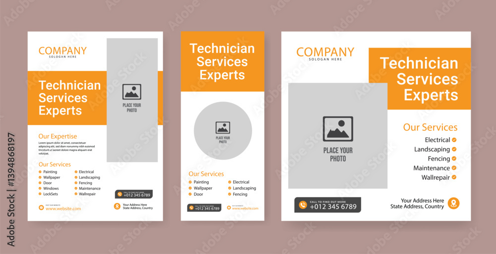 Electrician abstract banner template, electrical service job advertisement, wireman rectangle size ad, electricity plug flyer leaflet concept Electrician abstract banner template, electrical service job advertisement, wireman rectangle size ad, electricity plug flyer leaflet concept
