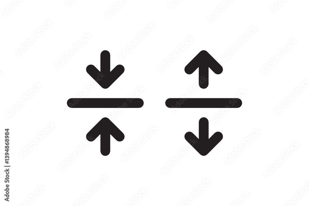Upload and download arrow icon set Vector Upload and download arrow icon set Vector
